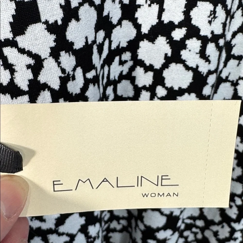 Emaline Sweater Black/White‎ Patterned Turtleneck in Size 1X, 2X, & 3X  NWT